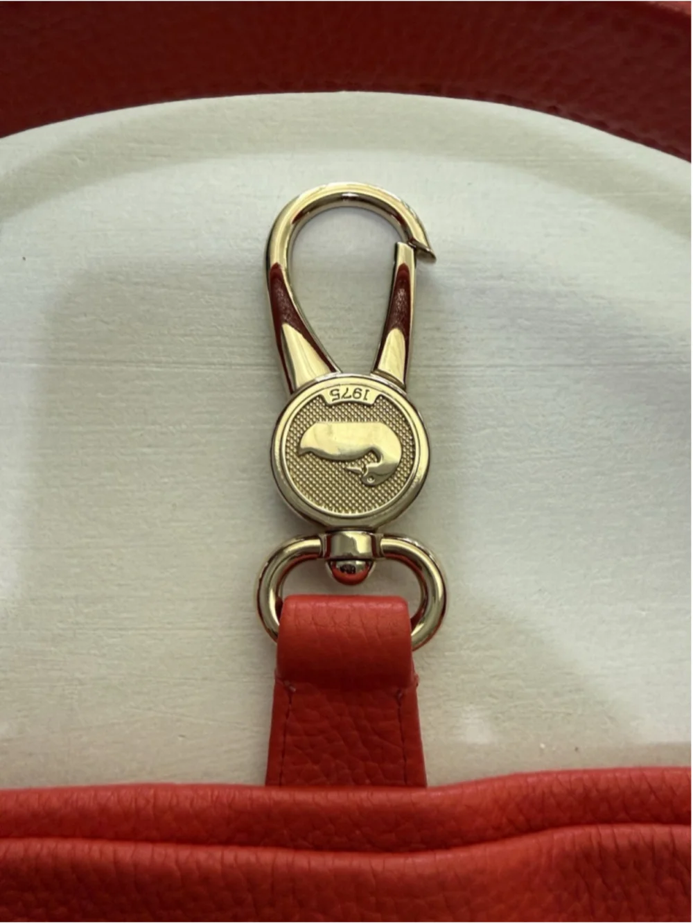 Dooney & Bourke Pebbled Leather Large Hobo Shoulder Bag Orange With Gold